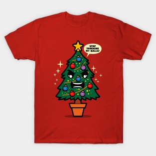Funny Cute Kawaii Christmas Tree Balls Rant Cartoon T-Shirt